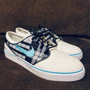 Nike SB Zoom Janoski Nike ID factory custom plaid tiffany blue Mens 8 US 41 EUR